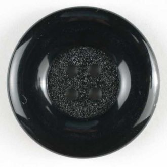 34mm 4-Hole Round Button - black