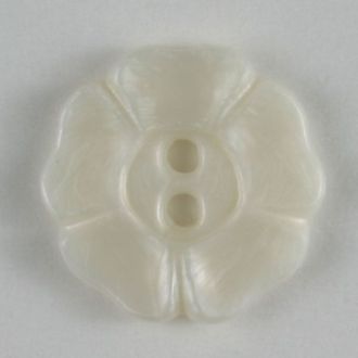 13mm 2-Hole Flower Button - white