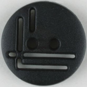 14mm 2-Hole Round Button - black