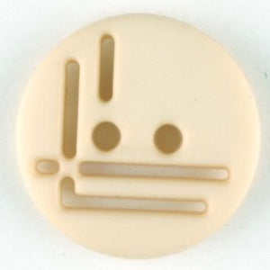 14mm 2-Hole Round Button - beige