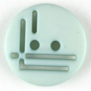 14mm 2-Hole Round Button - light blue-green