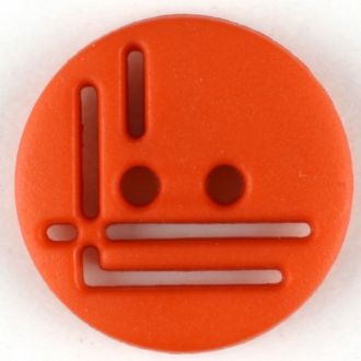 14mm 2-Hole Round Button - orange-red
