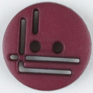 14mm 2-Hole Round Button - wine red