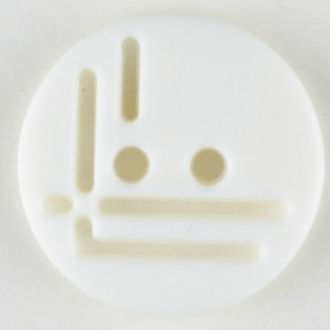 14mm 2-Hole Round Button - white