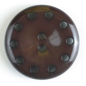 38mm 10-Hole Round Button - brown