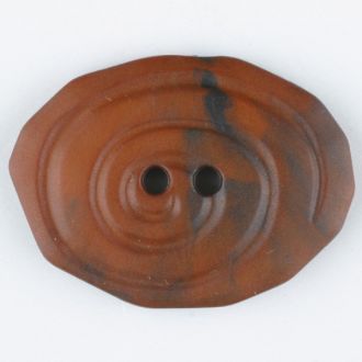 30mm 2-Hole Oval Button - orange-brown