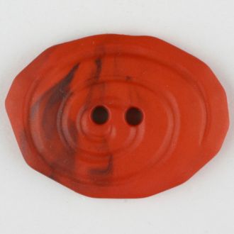 30mm 2-Hole Oval Button - orange-red