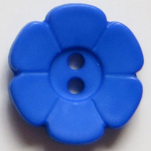 28mm 2-Hole Flower Button - bright blue