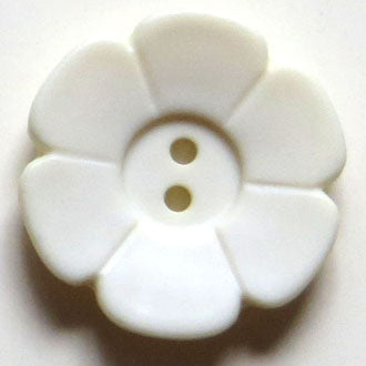 28mm 2-Hole Flower Button - white