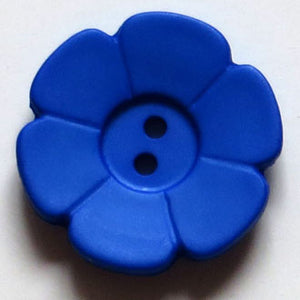 28mm 2-Hole Flower Button - bright blue