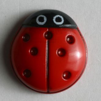 11mm Shank Ladybug Button - red