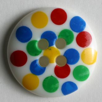 18mm 4-Hole Round Button - white multi