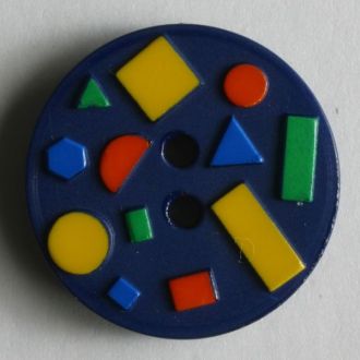 18mm 2-Hole Round Button - black multi