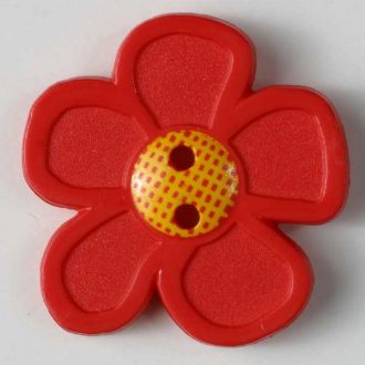 28mm 2-Hole Flower Button - red