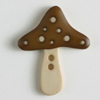 35mm 2-Hole Mushroom Button - brown
