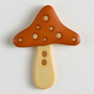 35mm 2-Hole Mushroom Button - orange-brown