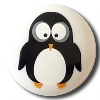 18mm Shank Penguin Button - white