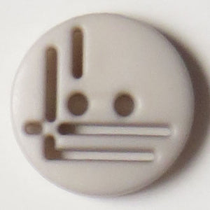 14mm 2-Hole Round Button - light gray