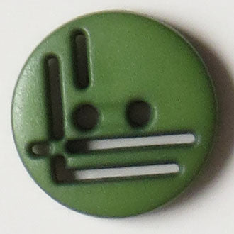 14mm 2-Hole Round Button - green