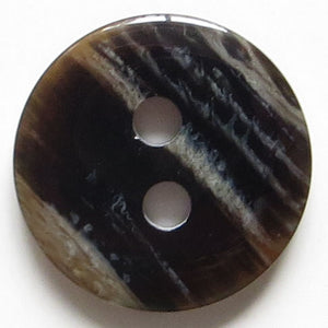 25mm 2-Hole Round Button - brown
