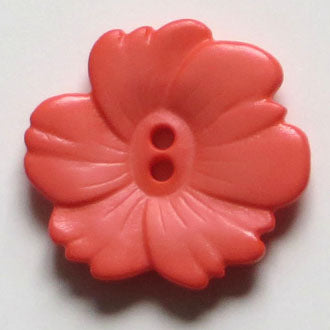 25mm 2-Hole Flower Button - coral