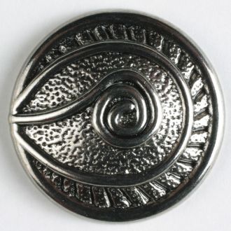 23mm Shank Round Button - antique silver