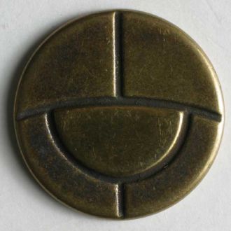23mm Shank Round Button - antique brass