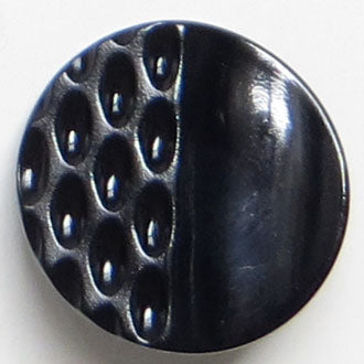 23mm Shank Round Button - black textured