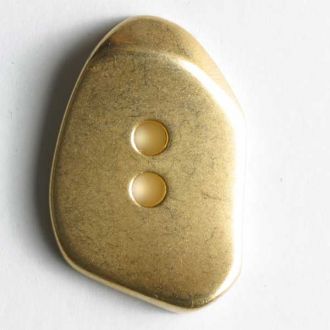 30mm 2-Hole Irregular Button - dull gold