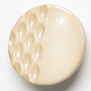 23mm Shank Round Button - cream textured