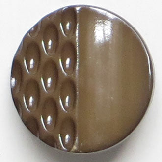 23mm Shank Round Button - brown textured