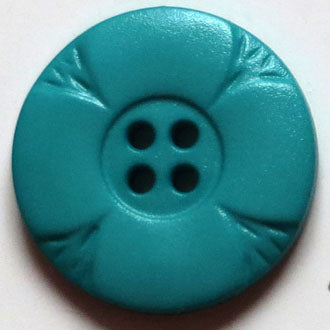 28mm 4-Hole Flower Button - blue green
