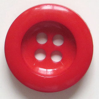 34mm 4-Hole Round Button - red