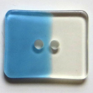 34mm 2-Hole Rectangular Button - blue translucent