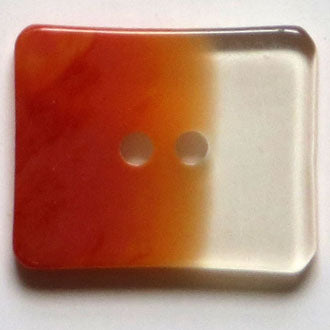 34mm 2-Hole Rectangular Button - orange translucent
