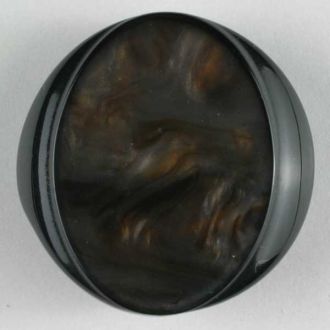 23mm Shank Round Button - brown/black