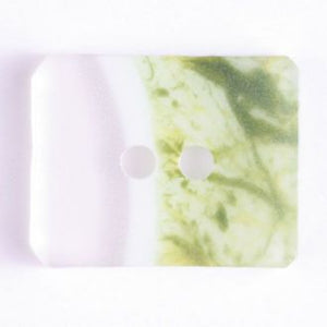 34mm 2-Hole Rectangular Button - green translucent