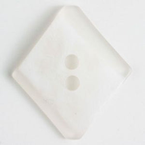 45mm 2-Hole Diamond Button - white translucent
