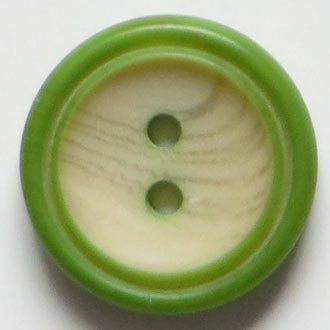 15mm 2-Hole Round Button - green