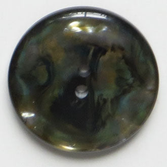 34mm 2-Hole Round Button - irridescent bronze/black